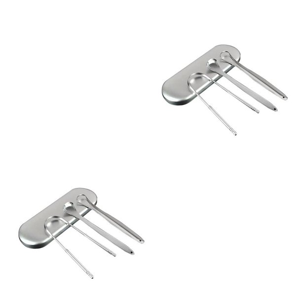 Qarigey Rascadores de lengua de 3 piezas con estuche de viaje, herramientas para el mal aliento para niños, kit de ambientador para de manchas de Plata 2piezas Qarigey CBP164663