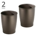 thumbnail image 4 of iDesign Kent Bathroom Trash Can, 1.6 Gallon Plastic Round Slim Open Top Garbage Bin, 2 Pack, Bronze, 4 of 5