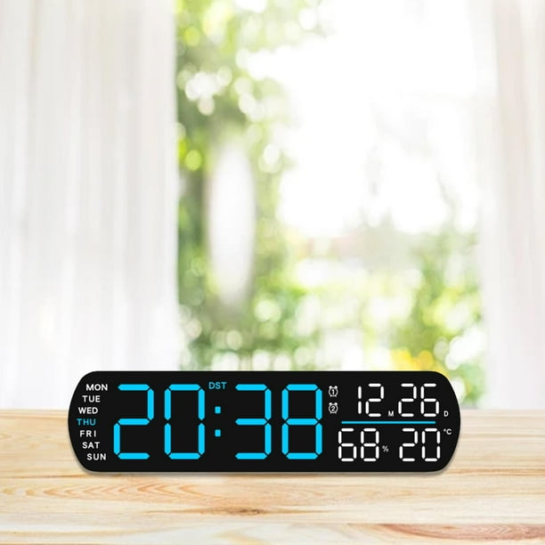 Reloj despertador digital, reloj digital, fácil de usar, inteligente, portátil, moderno, con LED, relojes de escritorio para sala de té en Azul