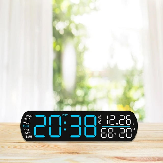 Reloj despertador digital, reloj digital, fácil de usar, inteligente, portátil, moderno, con LED, relojes de escritorio para sala de té en Azul