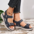 thumbnail image 3 of EKVAHL Women's Adjustable Strap Orthopedic Sandals, Open Toe Non-Slip Platform Sandals, Cushioned Arch Support Beach Walking Summer Sandals Blue, 3 of 4