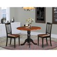 thumbnail image 4 of East West Furniture Dublin 3-piece Dining Set with Wood Chairs in Cherry/Black, 4 of 4