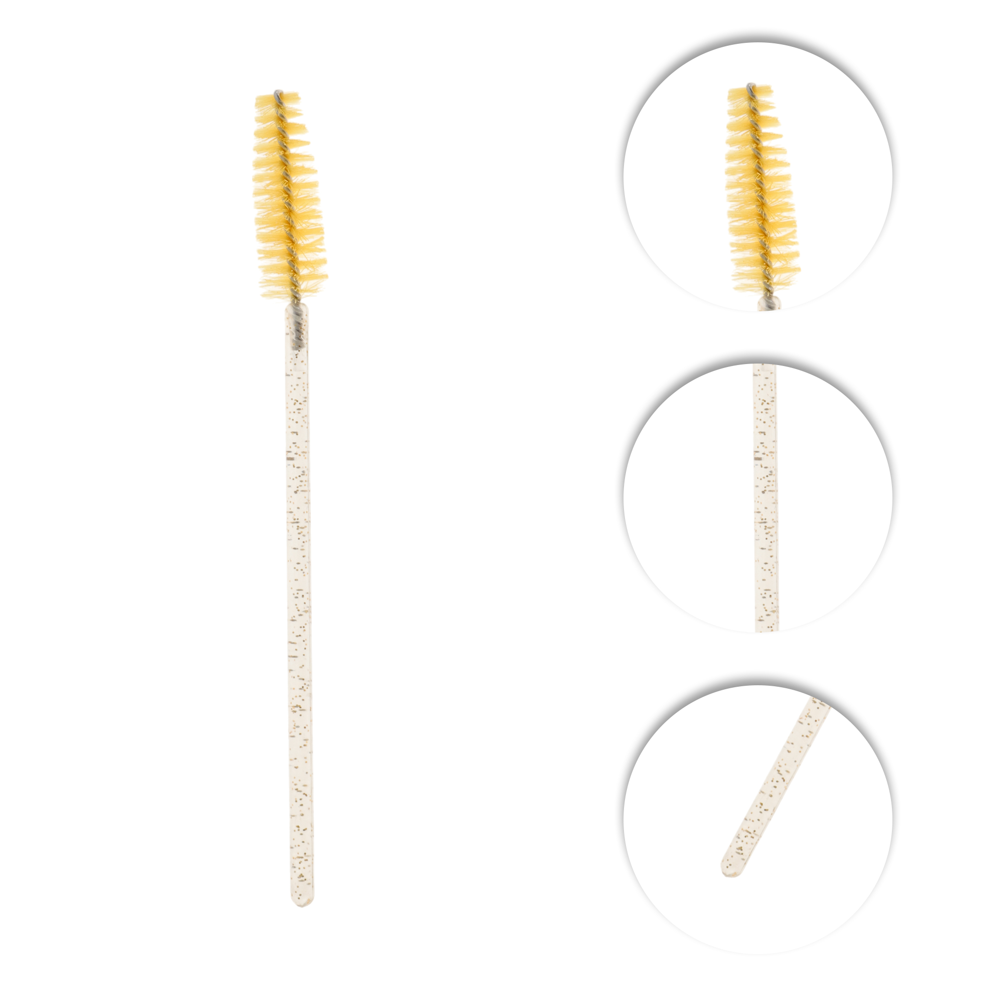 Unique Bargains Lightweight Eyebrow Brushes for Travel 50 Pcs Yellow