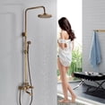 Zovajonia Antique Brass Bathtub Shower Head Set, 8" Rainfall, Wall ...