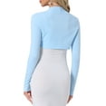 thumbnail image 4 of INSPIRE CHIC Women's Bolero Shrugs Long Sleeves Open Front Cotton Knit Crop Shrugs XL Light Blue, 4 of 7