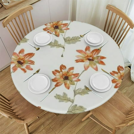

Qlo0ole Sunflower Watercolor -Table Cover Round Table Tablecloth with Elastic Waterproof Table Cloths Table Cloth Round Tablecloth Picnic Outdoor Tablecloths Table Decor for Living Room Picnic 54-58