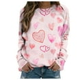thumbnail image 2 of AOOCHASLIY Women Heart Blouse Valentine's Day Women's Casual Printed Thin Sweater Long Sleeve Round Neck Shirt/shirt, 2 of 5