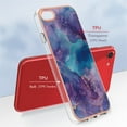 thumbnail image 3 of ELEHOLD for iPhone SE 2022 4.7 inch Marble Case, Clear Electroplated Frame Soft TPU Anti-Scratch Wear-Resistant Wireless Charging Slim Fit Transparent Case for iPhone SE 3rd Generation 2022, Purple, 3 of 6
