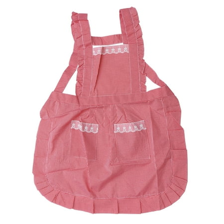 

Double Lace Kitchen Apron Practical Kitchen Waterproof And Oil-proof Apron(Pink)