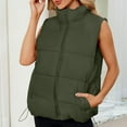 thumbnail image 6 of Cutuoiiu Puffer Coats for Women Stand Up Collar Warm Vest Zipper Pockets Coats Gifts, 6 of 9