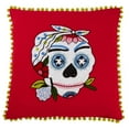 thumbnail image 1 of Saro Lifestyle 3146.R18SD Oreiller Rempli de Pom Pom Skull 18 Po, 1 of 1