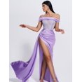 thumbnail image 5 of Vestido largo BELLA BARNETT Diamomate con corsé satinado morado, 5 of 5