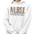 thumbnail image 2 of Anesthetist Nurse Leopard Print Hoodie Sweatshirt Unisex Large White, 2 of 5