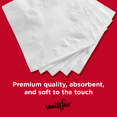 300 Total Napkins, Great For Holidays and Parties 75 count Pack of 4 Vanity Fair Everyday Casual Paper Napkins A Printed Dispenser For Decoration