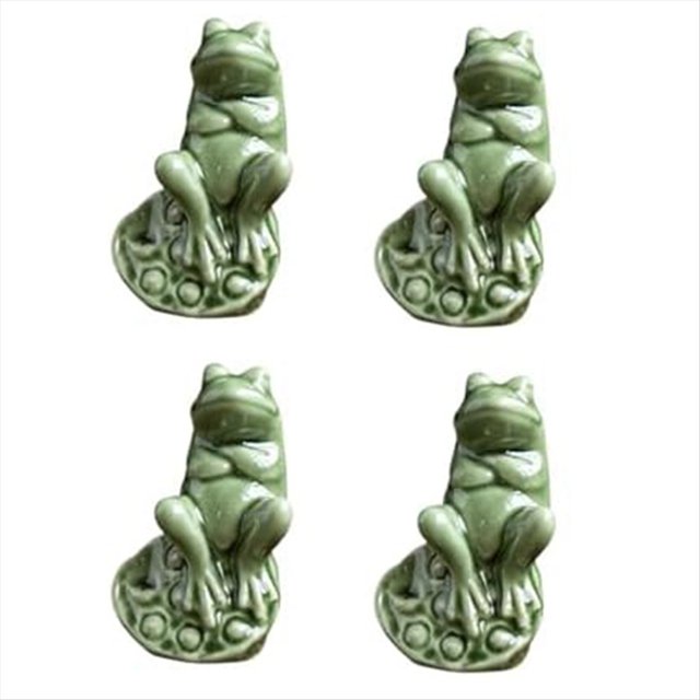 4 Piezas Adornos de Rana, Mesa de Té Decorativa de Rana Pequeña de Cerámica, Favor de Té de Escritorio, Muebles para Decoraciones de Jugador de Té,A