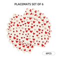 thumbnail image 2 of Linen Placemat With 18×12in Double Stitching Is Effectively Insulated And Foldable For Family Hotel Picnic Trips Red Heart Symbol Six Piece, 2 of 8