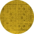 thumbnail image 1 of Ahgly Company Indoor Round Oriental Yellow Industrial Area Rugs, 6' Round, 1 of 4