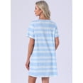 thumbnail image 4 of DARING DIVA Women's Short Sleeve Nightgown Soft Stretchy Pajama Dress M Light Blue, 4 of 7
