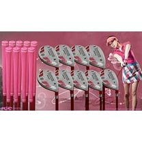 Women's iDrive Golf Clubs All Ladies Pink Hybrid Complete Full Set which Includes: #3, 4, 5, 6, 7, 8, 9, PW  SW Lady Flex Right Handed New Utility L Flex Club