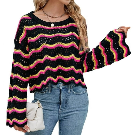 Dycnvjo Women Swimsuit Crochet Swim Cover Up 2025 Summer Bathing Suit Swimwear Mesh Knit Beach Dress Vacation Outfits Black XL