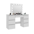 thumbnail image 2 of Vastcury White Vanity Tables with Mirror and Lights, Modern Makeup Vanity Set with Drawers for Bedroom, 2 of 6