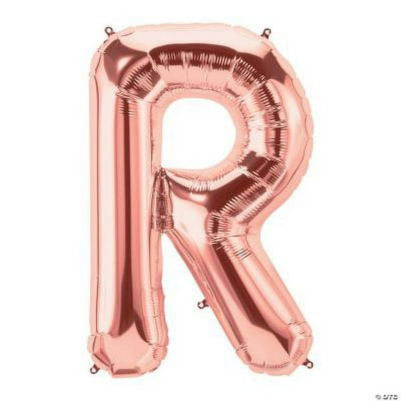 R Rose Gold Letter 34" Mylar Balloon, Party, Party Decor, 1 Piece