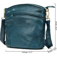 thumbnail image 6 of MMYGU Genuine Leather Shoulder Bag Triple Zipper Pocket Crossbody Bag Retro Satchel Large Capacity Handbag Commuter Purse, 6 of 6