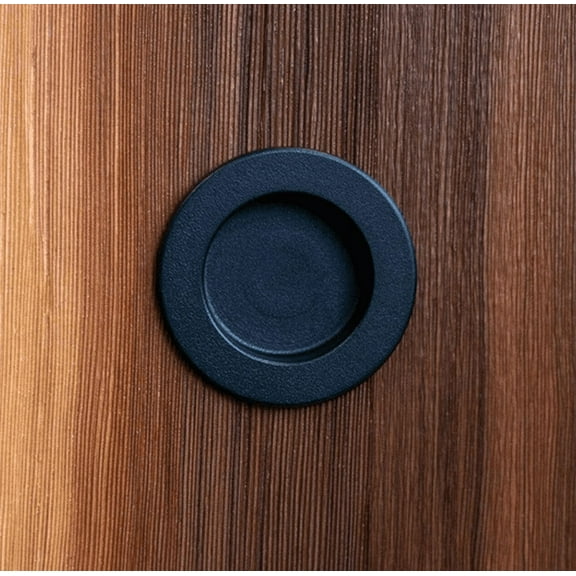 ATT Hardware Sliding Barn Door Handle Black Round Flush Pull for Wood Door-Fit for 1.37"-1.57" Door,Dia 1.97"