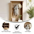 thumbnail image 4 of Emma + Oliver 31.5" Wide Hallway Tree with Bench, Coat Hooks, and Lower Storage Compartments with Adjustable Shelves in Weathered Wood, 4 of 12
