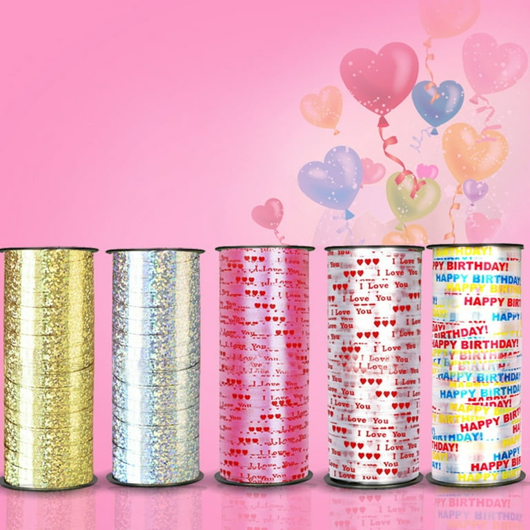 100Yards Silver Crimped Curling Ribbon Shiny Metallic Balloon String Roll  Gift Wrapping Ribbon for Party Festival Art Craft Decor Florist Flowers  Decoration 