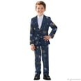 thumbnail image 3 of Whosucclay Space Print Elastic Waist Slim Fit Tuxedo, 2 Piece Boy Suits Single Button Polyester Fabric Formal Wear Outfit for Wedding Kindergarten Graduation, 3 of 10