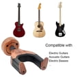 thumbnail image 3 of Juego de 2 soportes de pared para guitarra acústica, eléctrica, clásica y bajo, accesorio de montaje en pared con bloqueo para guitarra (2 piezas de caoba), 3 of 5