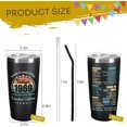 thumbnail image 2 of 55th Birthday Gifts for Women Men Parents 55 Years Old Gifts- 20 oz Double-sided Vintage 1969 with Time Information Tumbler Cup（black） Turning 55, 2 of 6