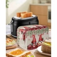 thumbnail image 4 of Red Gnomes Small Toaster Cover 2 Slice, Kitchen Appliance Covers, Valentine Roses Leaves Love Beige Rustic Toaster Oven Cover with Loop, Bread Machine Cover Polyester Dust Cover Protection, 4 of 4