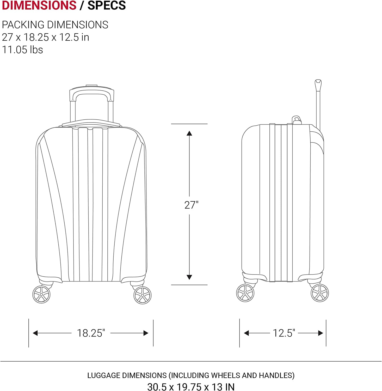 SwissGear Hardside Expandable Luggage with Spinner Wheels, Black, Checked-Medium 23-Inch