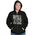 thumbnail image 3 of Funny No One Knows I'm Here Joke Unisex Fleece Graphic Zip Up Hoodie Brisco Brands 2X, 3 of 5