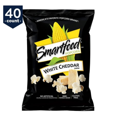 Smartfood White Cheddar Flavored Popcorn Snack Pack, 0.625 oz Bags, 40