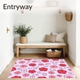thumbnail image 3 of ODIKA 2'x3' Machine Washable Non-Slip Area Rug, Rose Petal Swirl Tree Skirt Floral Romance Design Holiday Accent High Traffic Rug, Pink, 631563, 3 of 7