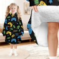 thumbnail image 6 of Game Controller Black Pattern Lamb Fleece Blanket Hoodies for Teens ,Teens Oversize Sherpa Wearable Hooded Blanket Sweatshirt with Super Pockets, 6 of 6