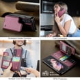 thumbnail image 3 of for Samsung Galaxy Z Fold 3 Premium PU Leather Back Case, Multiple Card Slots Design, Double Magnetic Clasp Study Kickstand RFID Blocking Classic Phone Cover for Samsung Galaxy Z Fold 3, Winered, 3 of 8