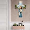 thumbnail image 2 of Vintage Wooden Christ Wall Cross,Retro Christ Wall Cross Decor,Handcrafted Rustic Home Decor with JesusCarving,Realistic Hanging Catholic Crucifix,Christian Gift for Easter Home,Church, 2 of 6