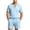 03# Sky Blue, variant on Zenithor Men's 2 Piece Cotton Linen Sets Summer Short Sleeve Button Placket Shirt and Shorts Casual Outfits for Beach Vacation XS-3XL