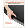 thumbnail image 2 of KFFKFF Salon Mat for Hair Stylist, 3 x 4 FT Semi-circle Chair Mat, 1-inch Thickened Anti-Fatigue Barber Floor Mat with Round Cut Out, Easy-to-Clean PVC Surface & Anti-Trip Beveled Edges, 2 of 9