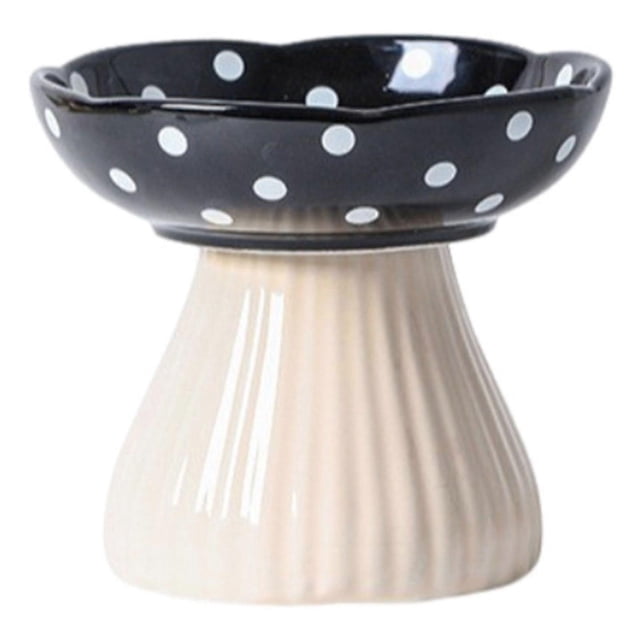 Mushroom Cat Bowl Resin Raised Cat Feeder Water Dish Pets Outdoor Garden Decor Gift