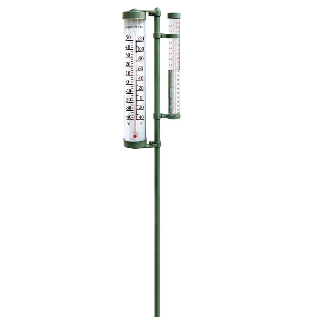 Pluviómetro y termómetro AcuRite 02345, 20 cm, giratorio