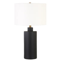 Evelyn&Zoe 25" Contemporary Ceramic Table Lamp with White Drum Linen Shade