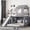 Gray, variant on Newest Twin over Full Bunk Bed with Playhouse & Slide, Farmhouse Solid Wood Frame with Ladder and Guardrails, Antique Gray