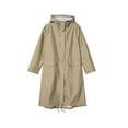 thumbnail image 1 of Chubasquero largo Inteprter Unisex impermeable para la lluvia con capucha caqui oscuro L, 1 of 6