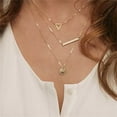 thumbnail image 2 of Turandoss Dainty 14K Gold Plated Layered Y-Necklaces Set for Women Adjustable Choker Hammered Disc Pendant Jewelry Trendy Personalized Birthday Gifts for Women Her, 2 of 8