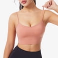 thumbnail image 5 of MGDXOX Womens Thin Strap Longline Sports Bras Scoop Neck Workout Yoga Tops Wireless Athletic Breathable Bras Red XL, 5 of 9